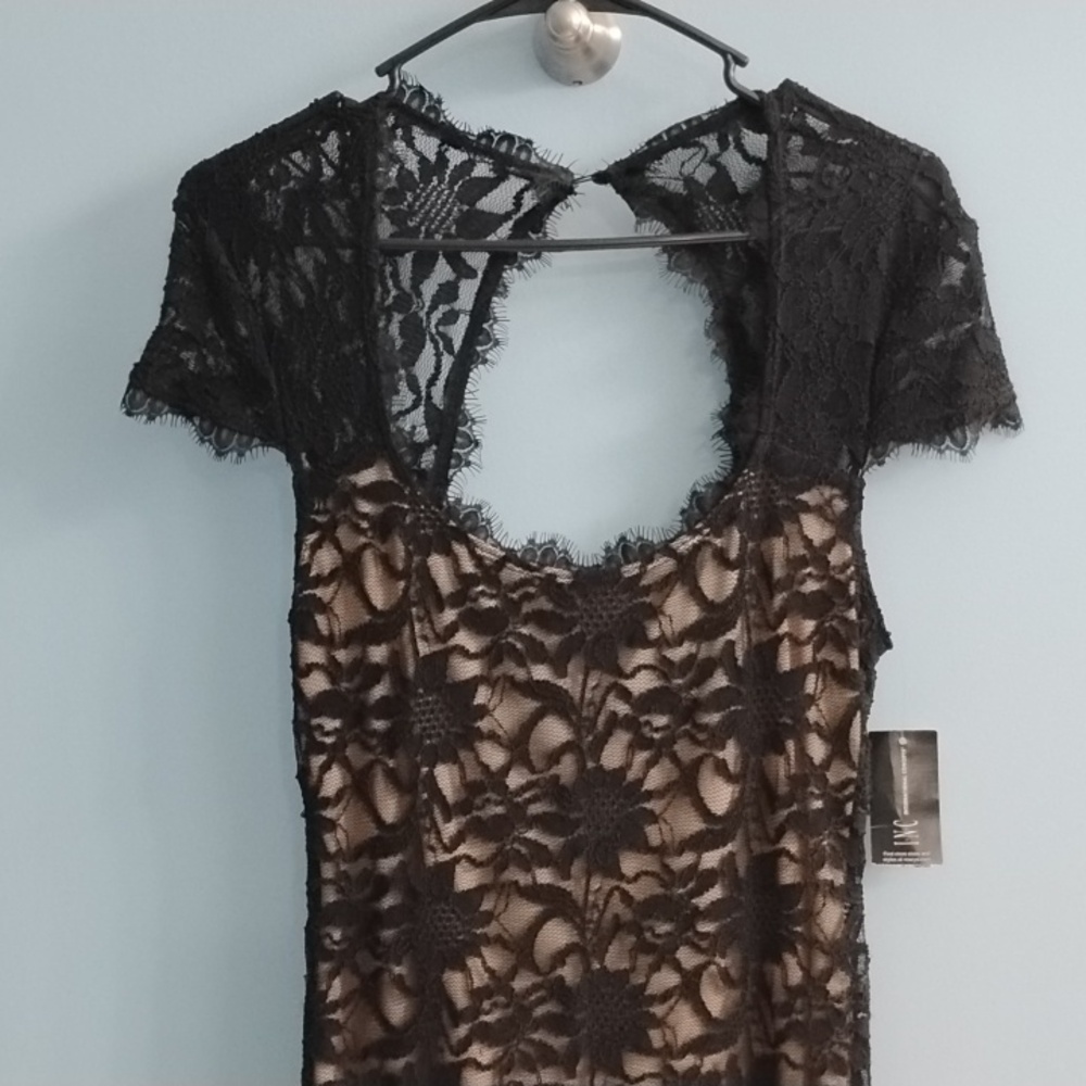 NWT INC International Concepts Black Lace Overlay Size 4